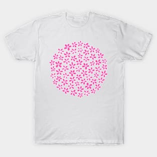 Pink flowers pattern T-Shirt